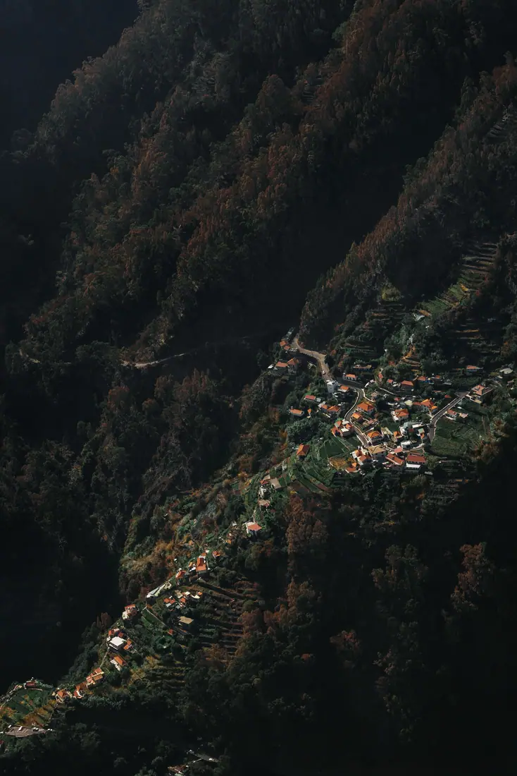 A terraced mountain village in Madeira, Portugal